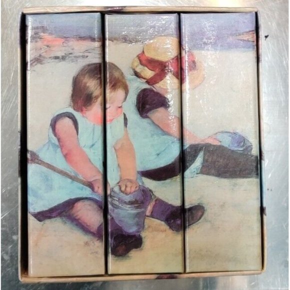 Vintage Mary Cassatt Photo Album Kids Playing on The Beach Holds 240 4x6 Photos - Picture 1 of 10